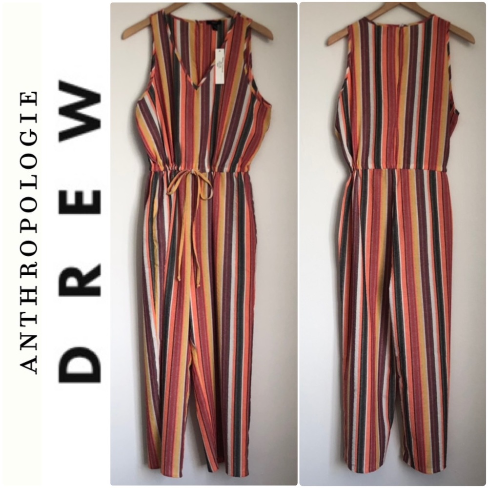 NWT Anthropologie Drew Striped Jumpsuit